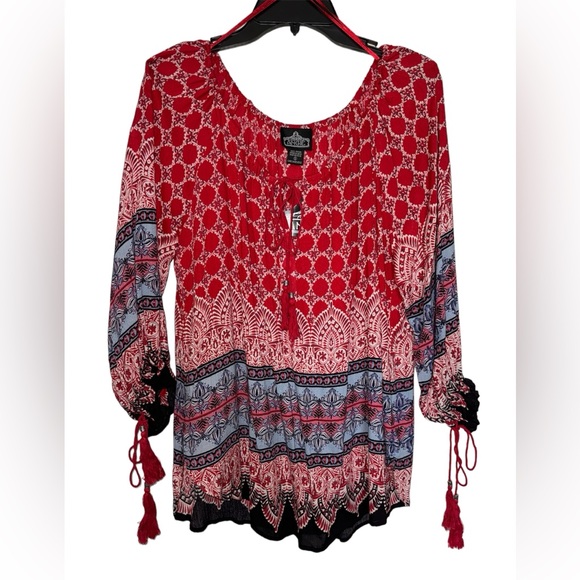 🌻 NWT! Angie Boho Peasant Blouse - Picture 1 of 7